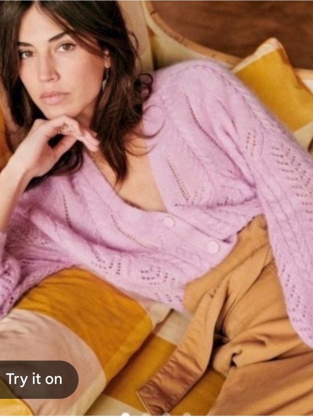 **RARE**Sezane Augustino Soft Lavender Knit Cardigan Sweater - Women's